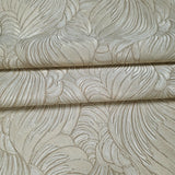 Z34900 Embossed feather-like Layered leaf ivory beige gold heavy textured wallpaper 3D
