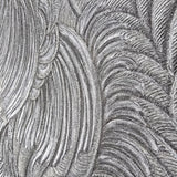 Z34908 Embossed feather-like motif Layered leaf dark gray gold heavy textured wallpaper
