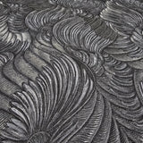 Z34908 Embossed feather-like motif Layered leaf dark gray gold heavy textured wallpaper

