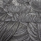 Z34908 Embossed feather-like motif Layered leaf dark gray gold heavy textured wallpaper
