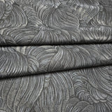 Z34908 Embossed feather-like motif Layered leaf dark gray gold heavy textured wallpaper
