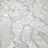 Z34909 Embossed light gray tan brass gold heavy textured faux stitched fabric wallpaper
