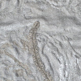 Z34909 Embossed light gray tan brass gold heavy textured faux stitched fabric wallpaper
