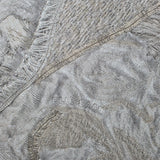 Z34909 Embossed light gray tan brass gold heavy textured faux stitched fabric wallpaper
