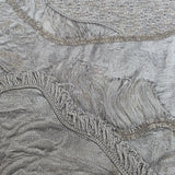 Z34909 Embossed light gray tan brass gold heavy textured faux stitched fabric wallpaper
