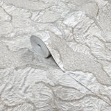 Z34909 Embossed light gray tan brass gold heavy textured faux stitched fabric wallpaper
