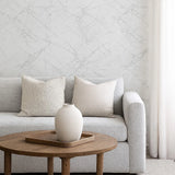 Z34917 Grayish off white cream faux marble cracked plaster textured embossed Wallpaper