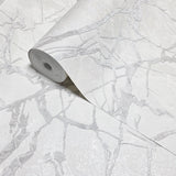 Z34917 Grayish off white cream faux marble cracked plaster textured embossed Wallpaper