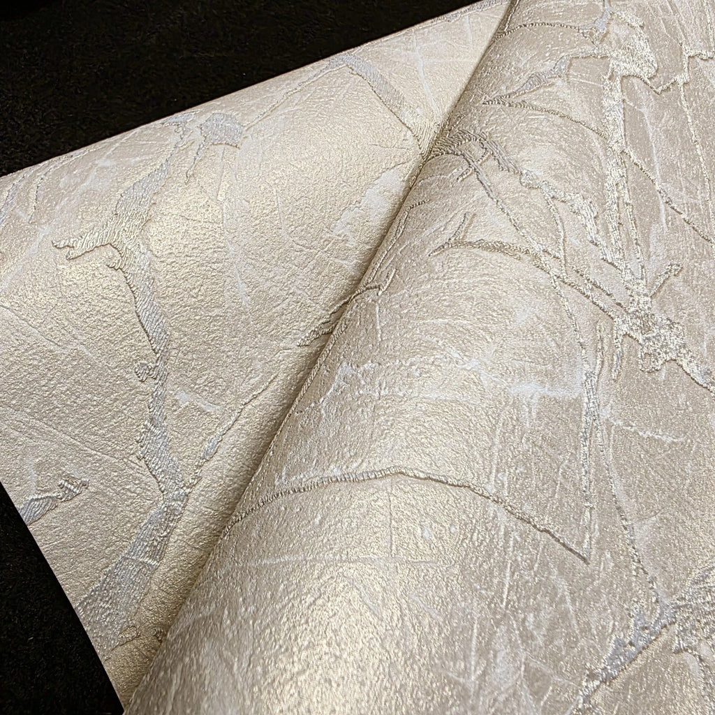 Z34919 Ivory gold brass gold metallic faux marble cracked plaster text ...