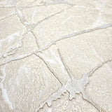 Z34919 Ivory gold brass gold metallic faux marble cracked plaster textured Wallpaper 3D