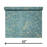 Z34920 Teal green gold brass metallic faux marble stone plaster textured Wallpaper roll