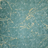 Z34920 Teal green gold brass metallic faux marble stone plaster textured Wallpaper roll