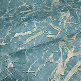 Z34920 Teal green gold brass metallic faux marble stone plaster textured Wallpaper roll