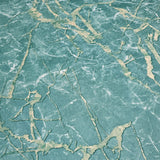 Z34920 Teal green gold brass metallic faux marble stone plaster textured Wallpaper roll