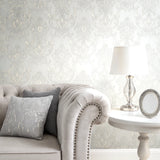 Z34925 Ivory gold brass gold metallic faux plaster textured Victorian damask Wallpaper

