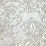 Z34925 Ivory gold brass gold metallic faux plaster textured Victorian damask Wallpaper
