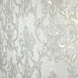 Z34925 Ivory gold brass gold metallic faux plaster textured Victorian damask Wallpaper
