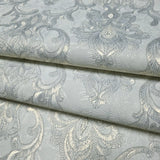 Z34925 Ivory gold brass gold metallic faux plaster textured Victorian damask Wallpaper
