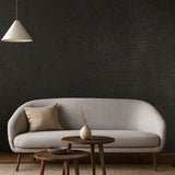 Z34928 Plain Dark gray black Charcoal Faux concrete plaster Textured modern Wallpaper
