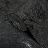 Z34928 Plain Dark gray black Charcoal Faux concrete plaster Textured modern Wallpaper
