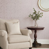 Z34931 Embossed Rose gold metallic faux plaster textured Victorian damask Wallpaper 3D
