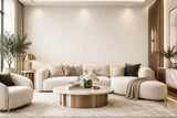 Z46019 Modern wave lines soft beige cream Faux leather Imitation Textured Wallpaper 3D