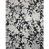 Z46047 Shimmer charcoal black beige Faux Silk Fabric Textured floral leaves Wallpaper

