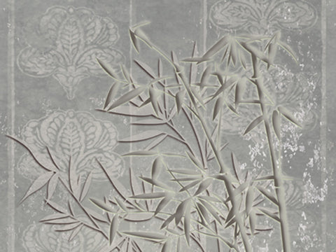Z6472 Elie Saab Tropical Floral gray 3D Panel