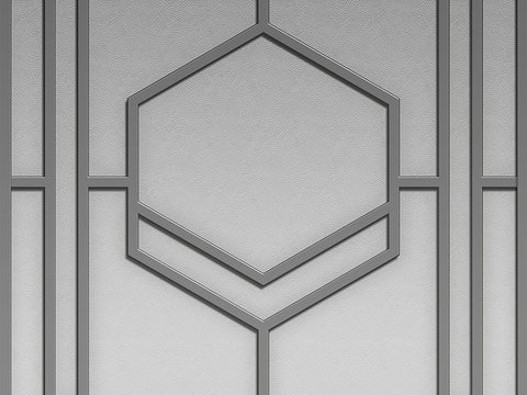 Z6476 Elie Saab Geometric silver gray Textured 3D Panel