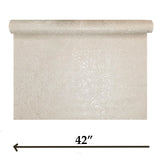 Z64802 Embossed leaf damask heavy textured faux fabric rose beige cream pearl wallpaper
