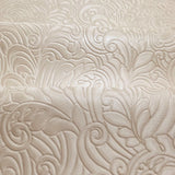 Z64802 Embossed leaf damask heavy textured faux fabric rose beige cream pearl wallpaper
