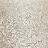 Z64802 Embossed leaf damask heavy textured faux fabric rose beige cream pearl wallpaper
