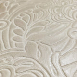 Z64802 Embossed leaf damask heavy textured faux fabric rose beige cream pearl wallpaper
