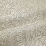 Z64802 Embossed leaf damask heavy textured faux fabric rose beige cream pearl wallpaper
