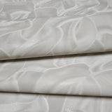 Z64806 Satin Taupe cream modern lux waves wallpaper textured faux wavy silk fabric 3D
