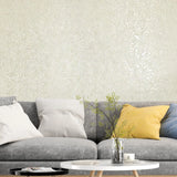 Z64808 Embossed leaf damask heavy textured faux fabric ivory beige cream wallpaper roll
