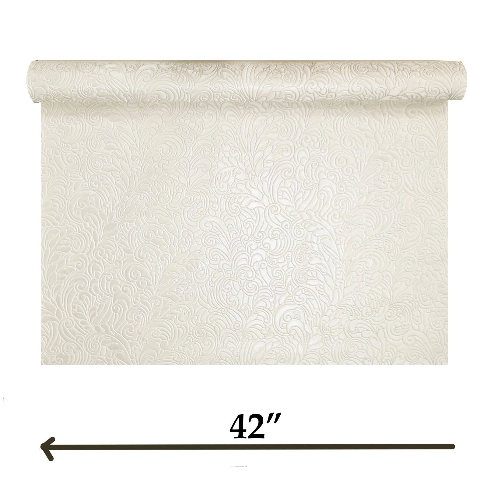 Z64808 Embossed leaf damask heavy textured faux fabric ivory beige
