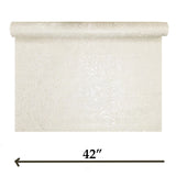 Z64808 Embossed leaf damask heavy textured faux fabric ivory beige cream wallpaper roll

