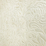 Z64808 Embossed leaf damask heavy textured faux fabric ivory beige cream wallpaper roll
