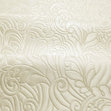 Z64808 Embossed leaf damask heavy textured faux fabric ivory beige cream wallpaper roll
