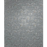 Z64819 Gray silver bronze floral acanthus leaves damask faux textured plaster wallpaper

