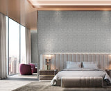 Z64819 Gray silver bronze floral acanthus leaves damask faux textured plaster wallpaper
