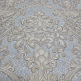 Z64837 Gray beige gold baroque damask wallpaper heavy textured faux fish scale plaster
