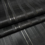 Z64842 Embossed stripes black gold metallic lines striped modern wallpaper textured 3D
