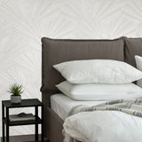 Z64843 Geo art deco wave Contemporary ivory off white shell lines textured wallpaper 3D
