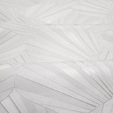 Z64843 Geo art deco wave Contemporary ivory off white shell lines textured wallpaper 3D
