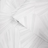 Z64843 Geo art deco wave Contemporary ivory off white shell lines textured wallpaper 3D
