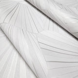 Z64843 Geo art deco wave Contemporary ivory off white shell lines textured wallpaper 3D
