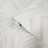 Z64843 Geo art deco wave Contemporary ivory off white shell lines textured wallpaper 3D
