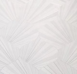 Z64843 Geo art deco wave Contemporary ivory off white shell lines textured wallpaper 3D
